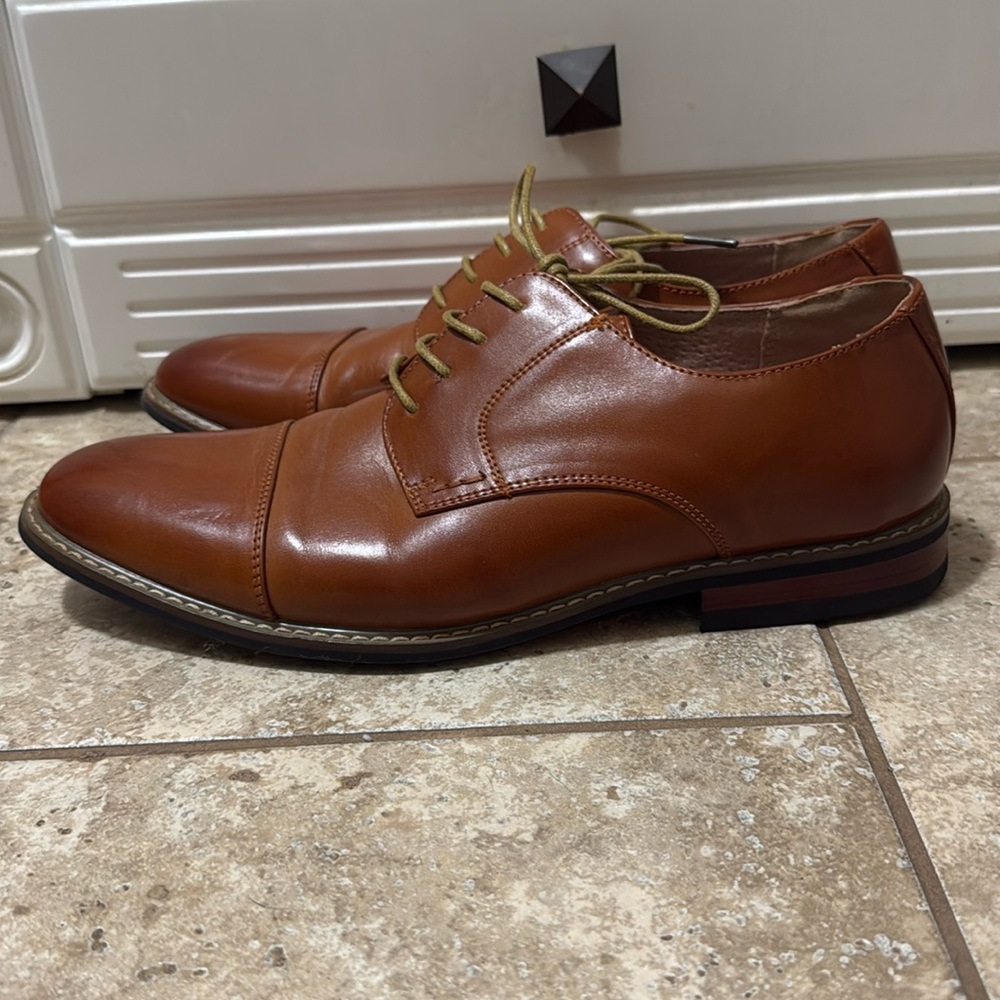 Men’s Bruno Marc Brown Leather Oxford Shoes - Size 10